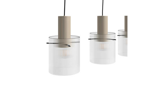 HÄNGELEUCHTE 123/18/150 cm - Transparent/Beige, KONVENTIONELL, Glas/Metall (123/18/150cm) - Dieter Knoll