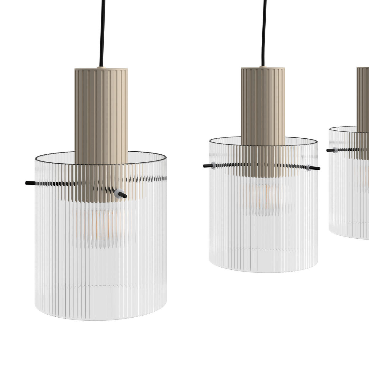HÄNGELEUCHTE 123/18/150 cm    - Transparent/Beige, Konventionell, Glas/Metall (123/18/150cm) - Dieter Knoll