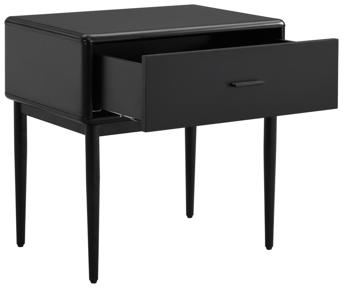 NOPTIERĂ in negru  - negru, Modern, metal/material pe bază de lemn (54/55/40cm) - Livetastic