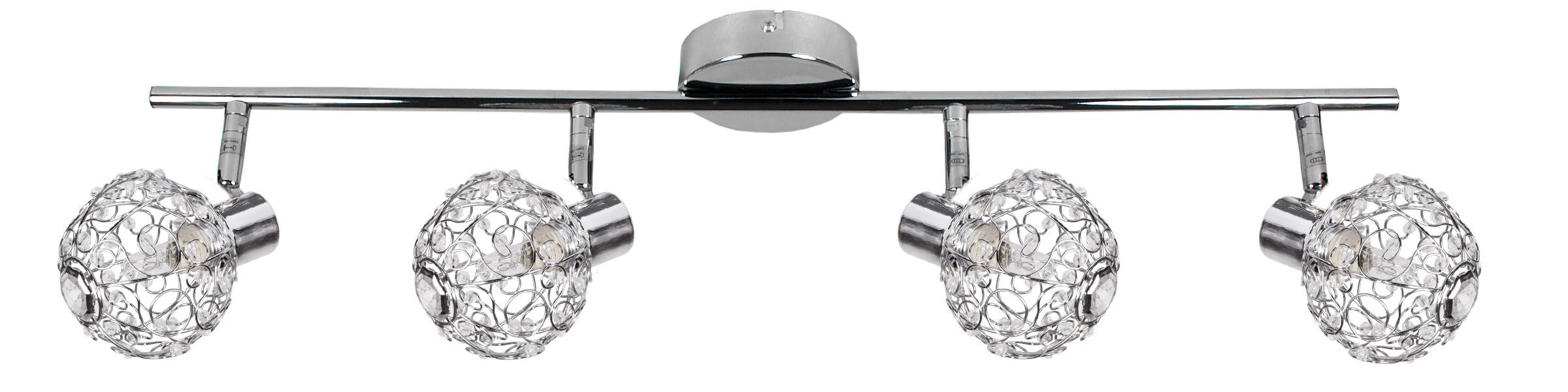 SPOTLIGHT Collar 65/8.5/17 cm   - kromfärg/transparent, Klassisk, metall/glas (65/8.5/17cm)