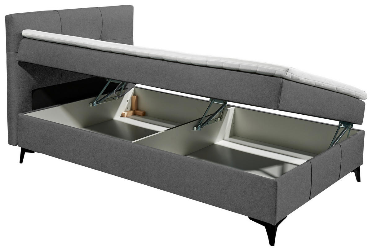 BOXBETT 120/200 cm  in Dunkelgrau  - Dunkelgrau, Basics, Holzwerkstoff/Textil (120/200cm) - Xora