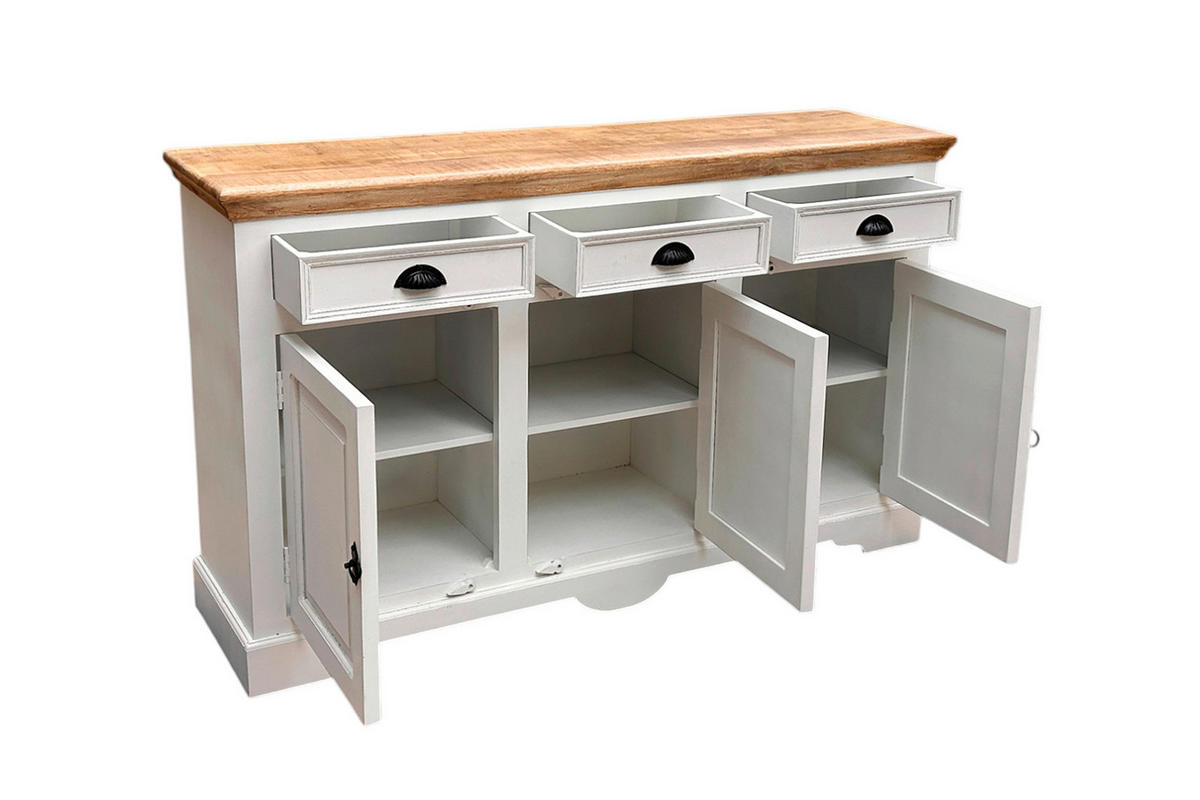 SIDEBOARD  150/90/40 cm 3 Schublade(n)  - Schwarz/Weiß, KONVENTIONELL, Holz/Holzwerkstoff (150/90/40cm) - MID.YOU