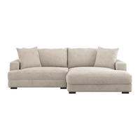 ECKSOFA Beige Cord  - Beige/Schwarz, MODERN, Textil (265/180cm) - P & B