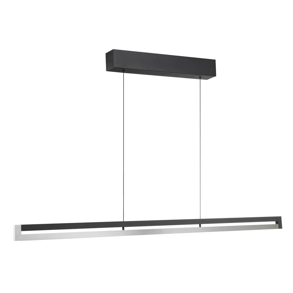 LED-HÄNGELEUCHTE PULSE 122,2/180/6,6 cm  - Schwarz/Alufarben, Design, Metall (122,2/180/6,6cm)