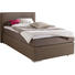 BOXSPRINGBETT Lederlook, Webstoff 140/200 cm INKL. Matratze, Topper - Schlammfarben/Alufarben, KONVENTIONELL, Kunststoff/Textil (140/200cm) - Esposa