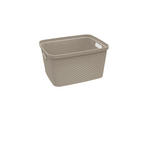 AUFBEWAHRUNGSBOX    21,5/27/15 cm  - Hellbraun, Basics, Kunststoff (21,5/27/15cm) - Homeware