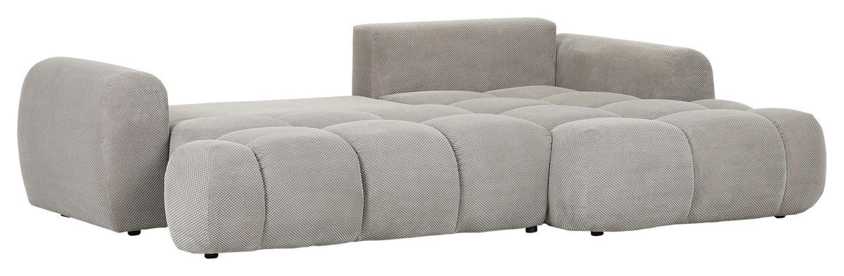 ECKSOFA Greige Flachgewebe  - Greige/Schwarz, KONVENTIONELL, Kunststoff/Textil (274/174cm) - Carryhome