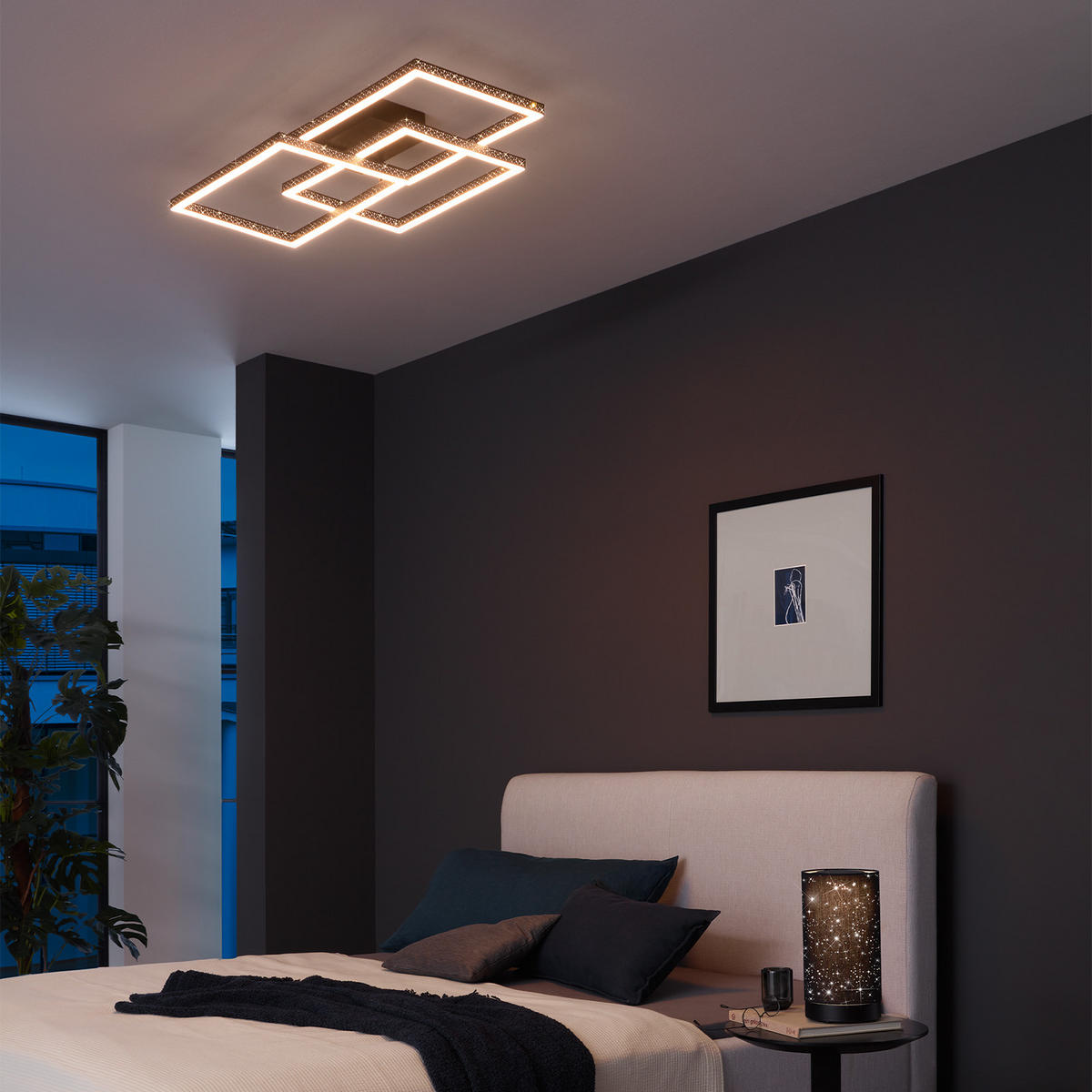 STROPNA LED-SVETILKA   /5700 lm/3000 K// - črna, Trend, kovina/umetna masa (80/49,5/13cm)