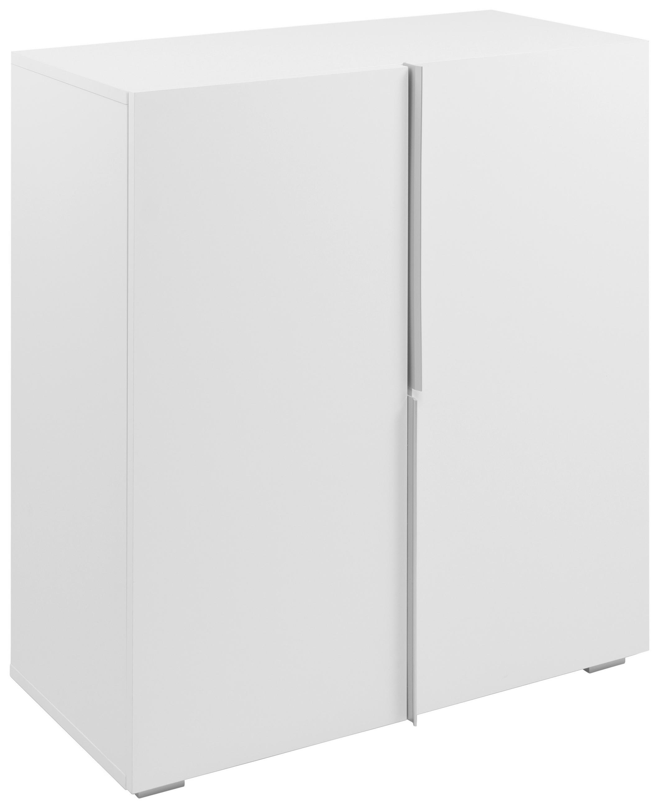 KOMODA, bílá, 76/84/37,5 cm - bílá/barvy hliníku, Moderní, kompozitní dřevo/plast (76/84/37,5cm) - MID.YOU