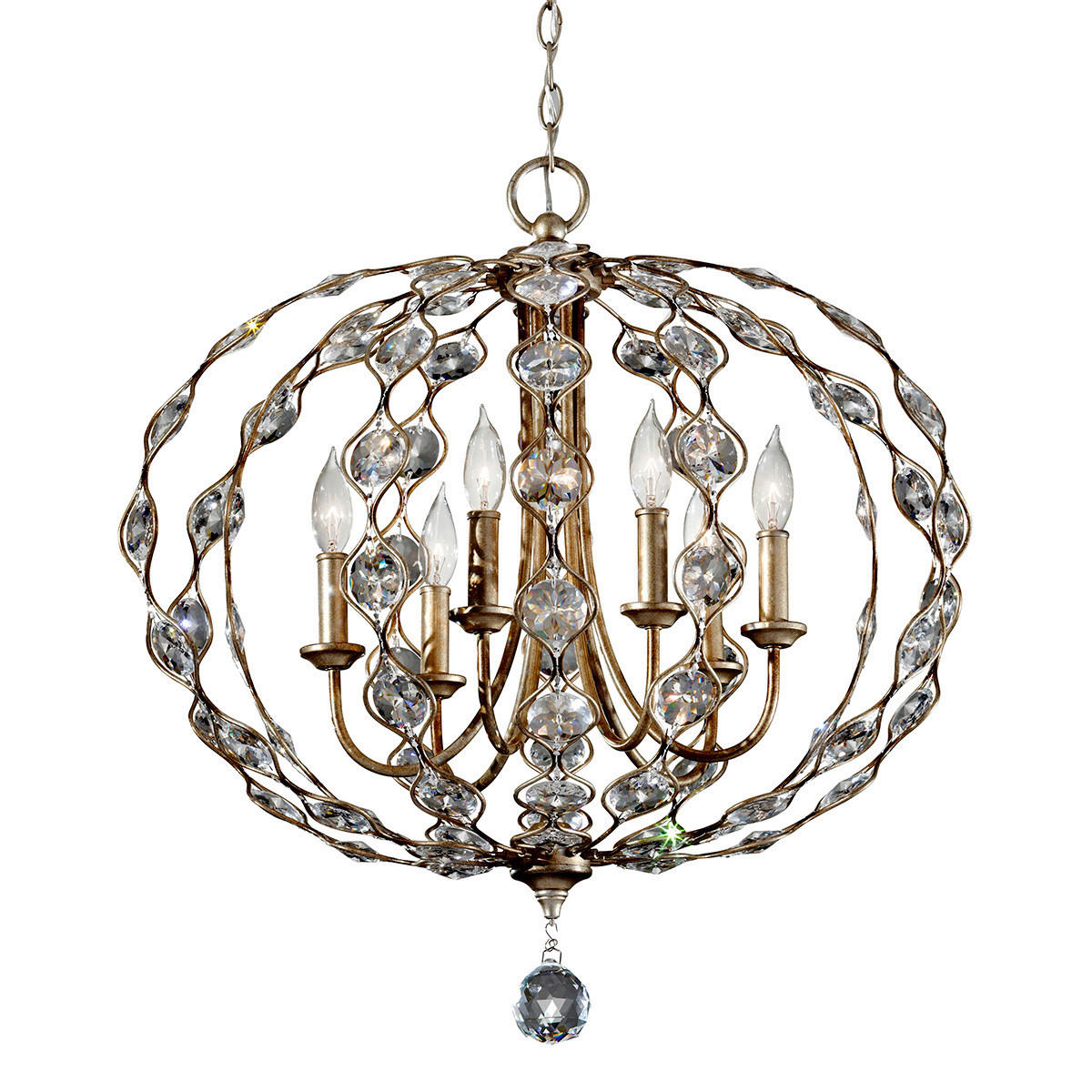 KRONLEUCHTER 70.5/75.6 cm    - Silberfarben, Konventionell, Metall (70.5/75.6cm) - Elstead Lighting
