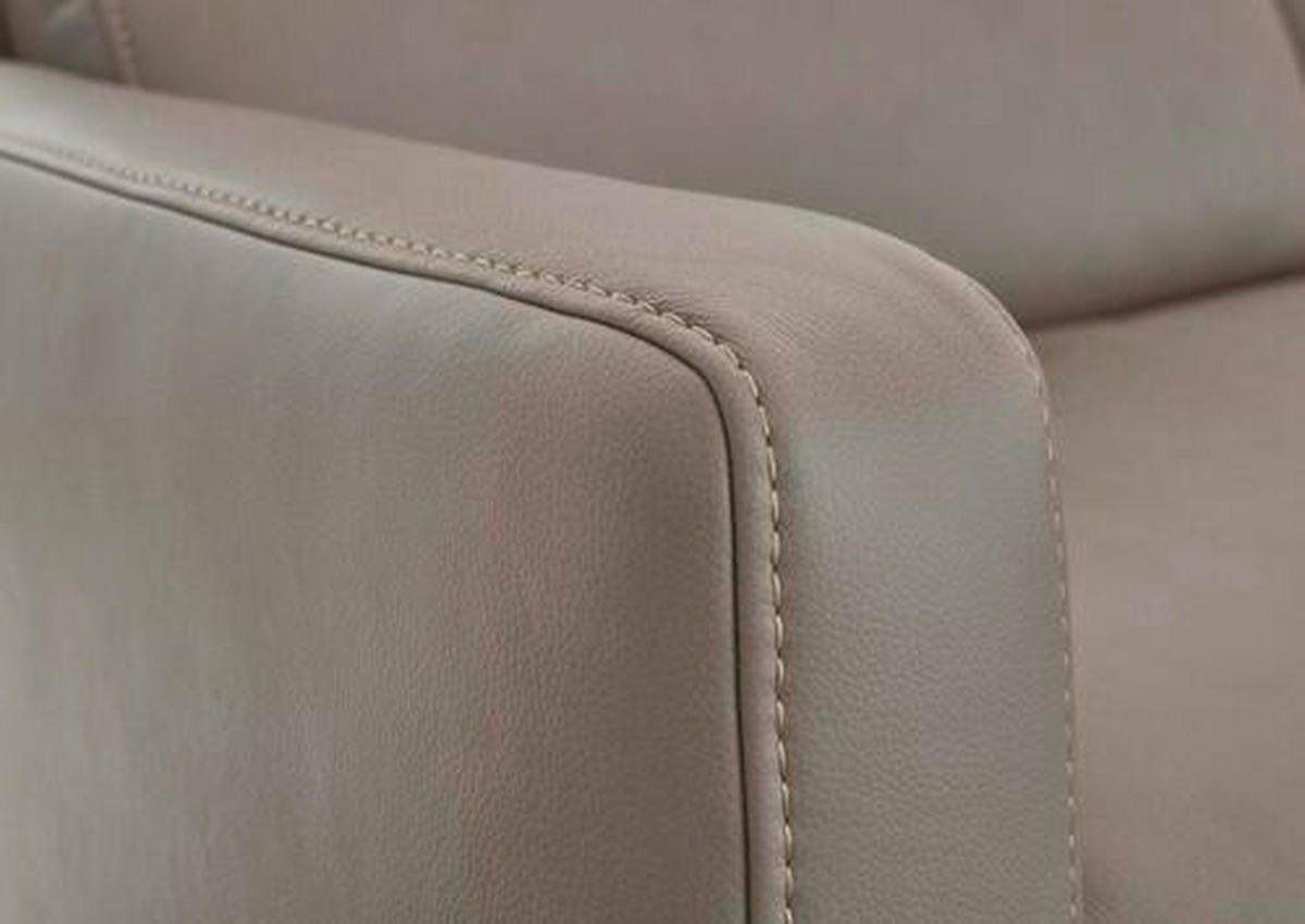 ECKSOFA Grau Echtleder  - Chromfarben/Grau, Design, Leder/Metall (321/176cm) - Valdera