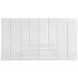 DREHTÜRENSCHRANK 400/223/61 cm,  in Weiß, 8-türig  - Weiß, Basics, Glas/Holzwerkstoff (400/223/61cm) - Novel