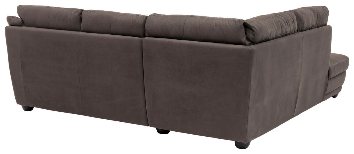 ECKSOFA in Mikrofaser Dunkelbraun  225/245 cm  - Dunkelbraun, Design, Kunststoff/Textil (225/245cm) - Livetastic