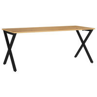 SCHREIBTISCH 180/80/75 cm, Schwarz, Eichefarben, Hellbraun, in verschiedenen Holz-Dekoren erhältlich, justierbare Füße  - Hellbraun/Eichefarben, MODERN, Holzwerkstoff/Metall (180/80/75cm) - Novel