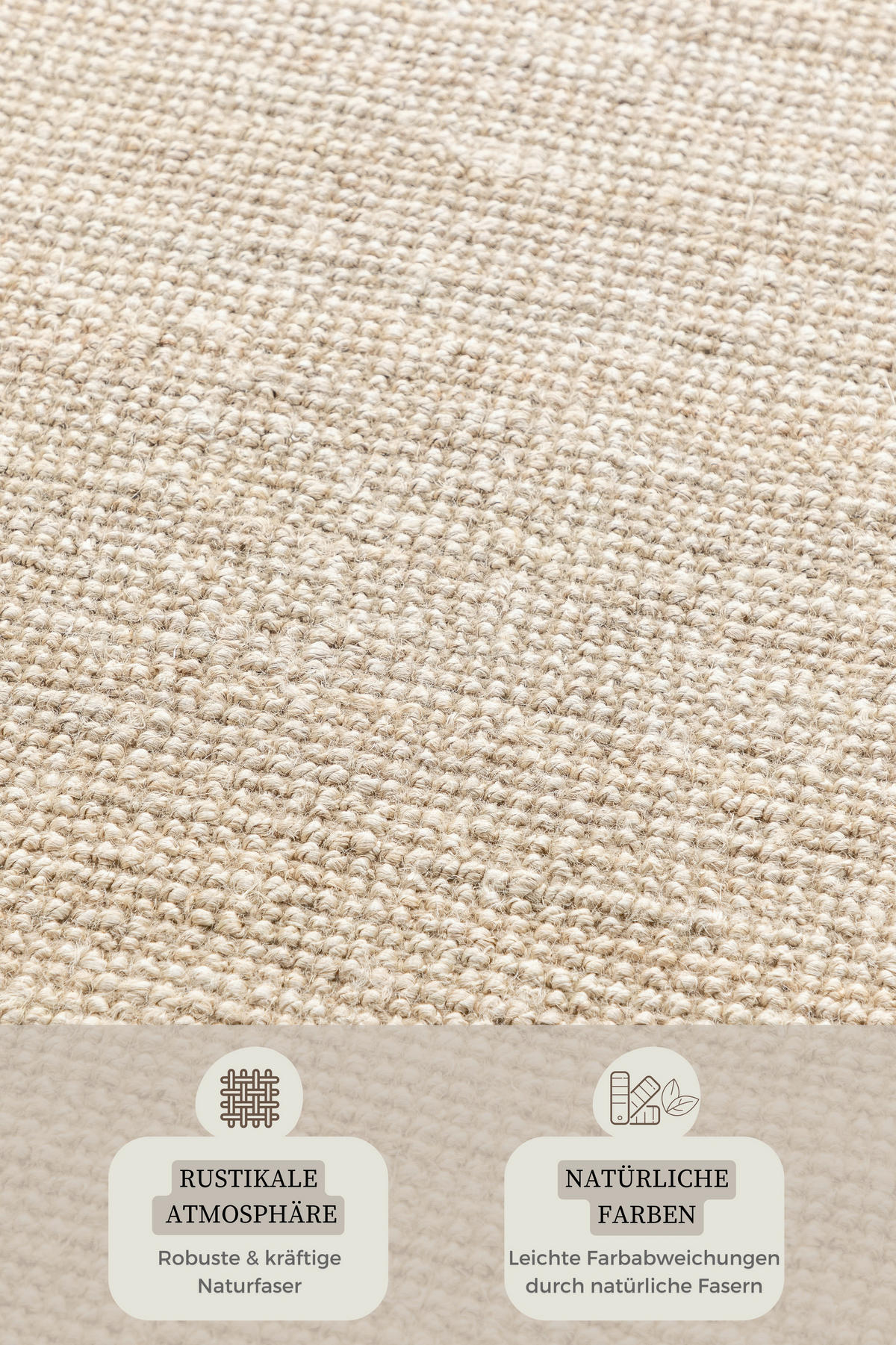 JUTETEPPICH 80/200 cm Bouclé Champagner  - Champagner, Basics, Textil (80/200cm)