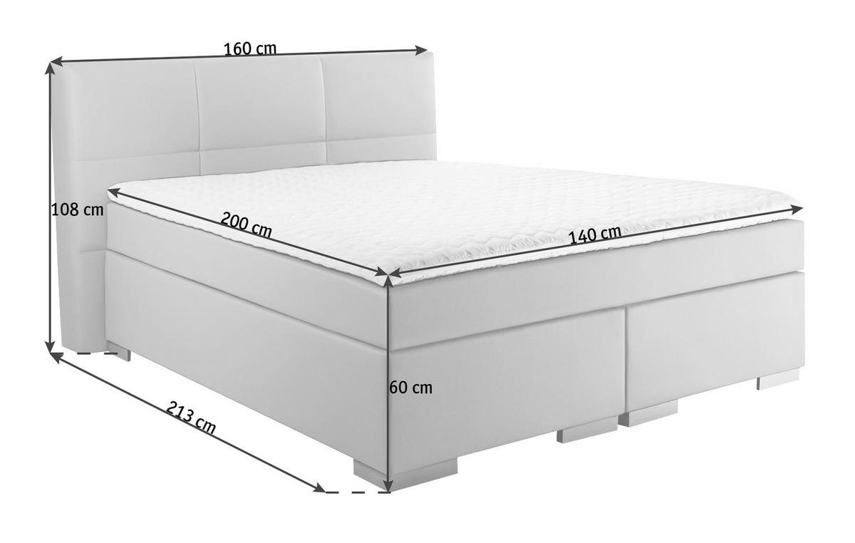 BOXSPRINGBETT 140/200 cm  in Schlammfarben  - Schlammfarben/Silberfarben, Design, Kunststoff/Textil (140/200cm) - Livetastic
