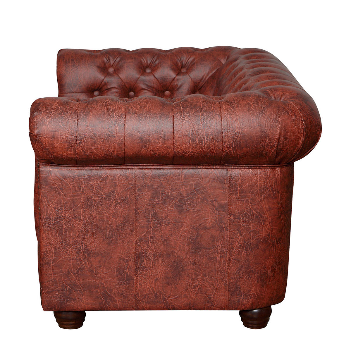 2-SITZER-SOFA YORK in Lederlook Rostfarben  - Rostfarben/Braun, Design, Holz/Textil (148/72/86cm) - P & B