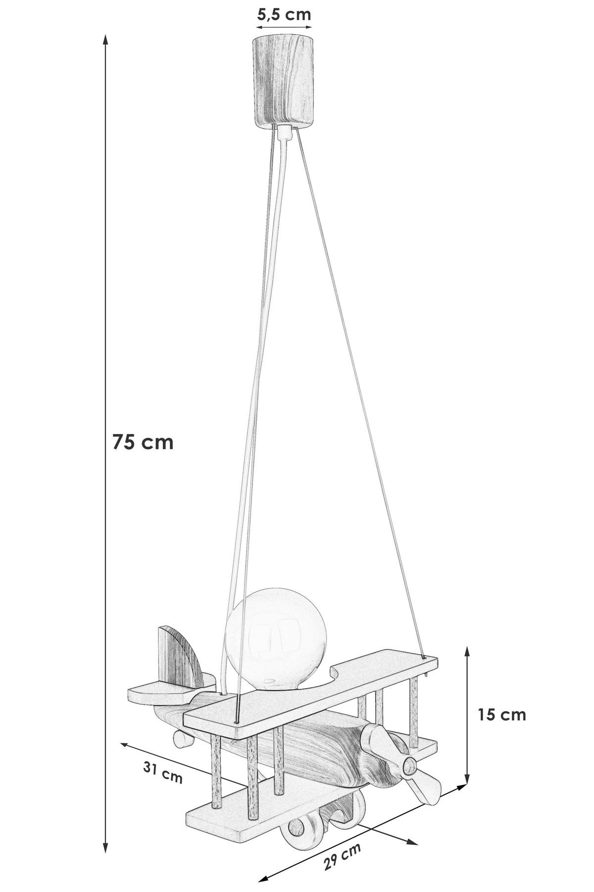 ZÁVESNÉ SVIETIDLO DO DET. IZB, 29/31/75 cm - modrá, Konventionell, drevo (29/31/75cm)