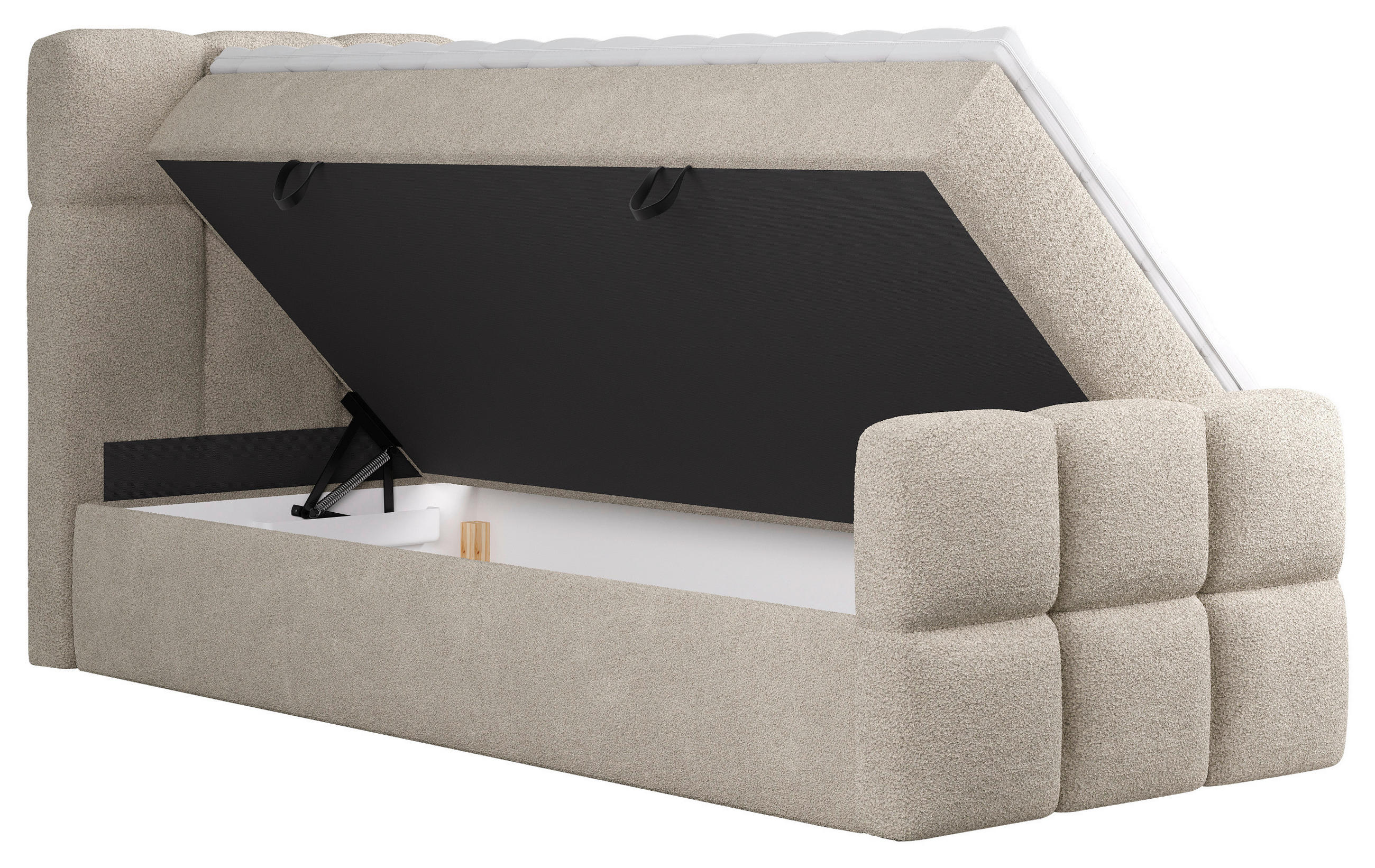 BOXBETT 90/200 cm  in Taupe  - Taupe/Schwarz, Design, Holzwerkstoff/Kunststoff (90/200cm) - Xora
