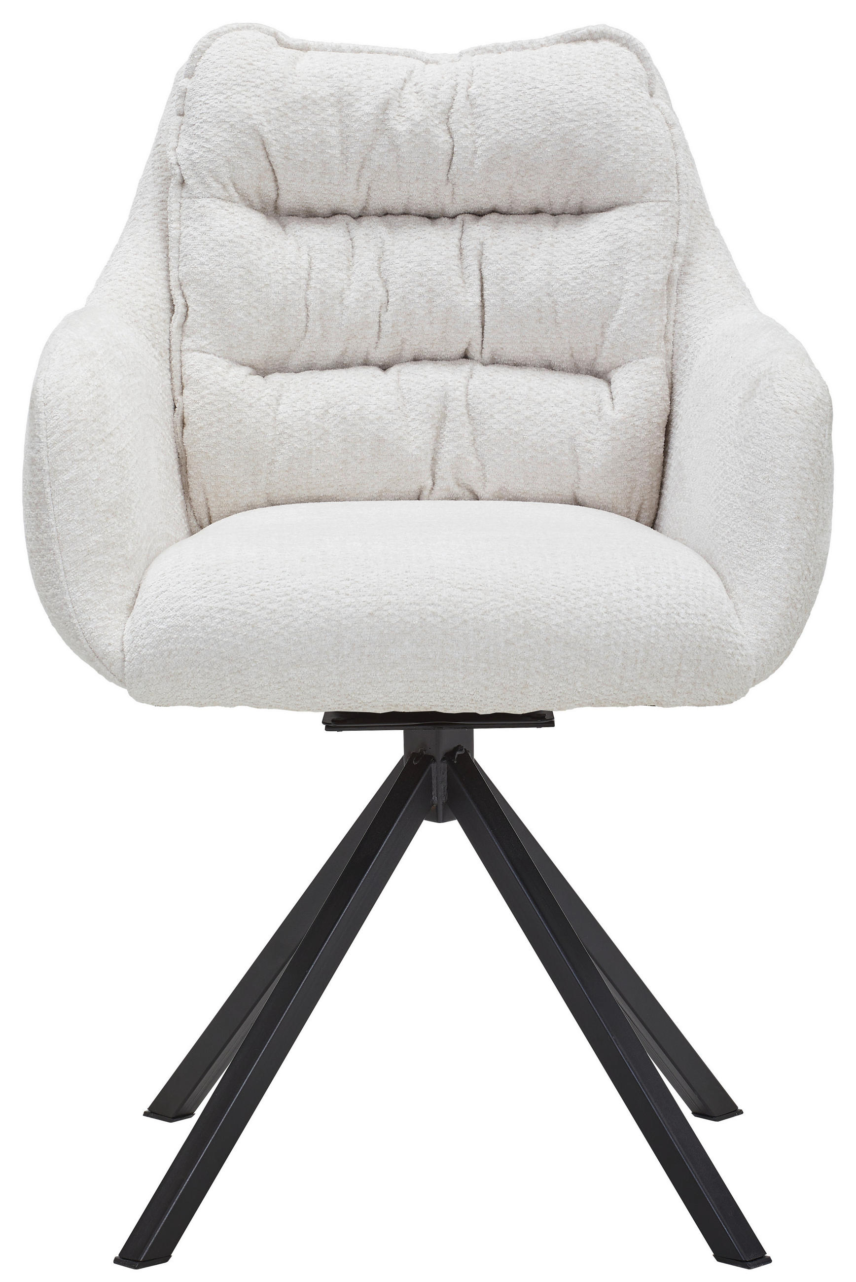 ARMLEHNSTUHL  in Stahl Chenille  - Beige/Schwarz, KONVENTIONELL, Textil/Metall (59/86/69,5cm) - Linea Natura