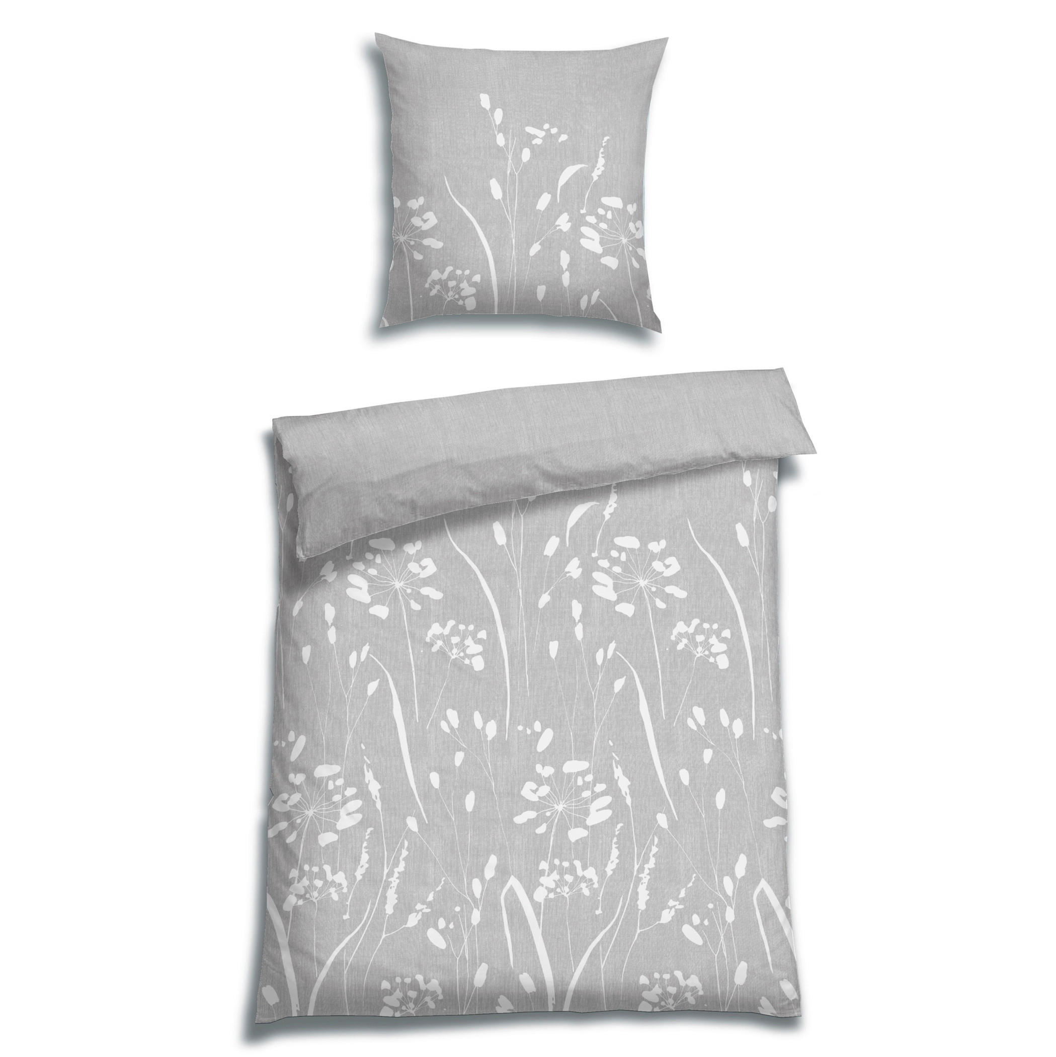 BETTWÄSCHE 2-teilig Satin 135/200 cm  - Hellgrau, Basics, Textil (135/200cm) - Florella