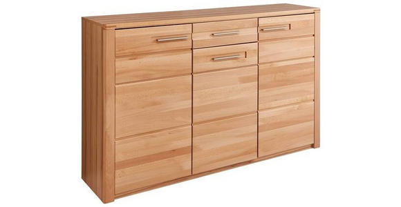 SCHUHSCHRANK 160/100/40 cm - Edelstahlfarben/Buchefarben, Natur, Holz/Holzwerkstoff (160/100/40cm) - Linea Natura