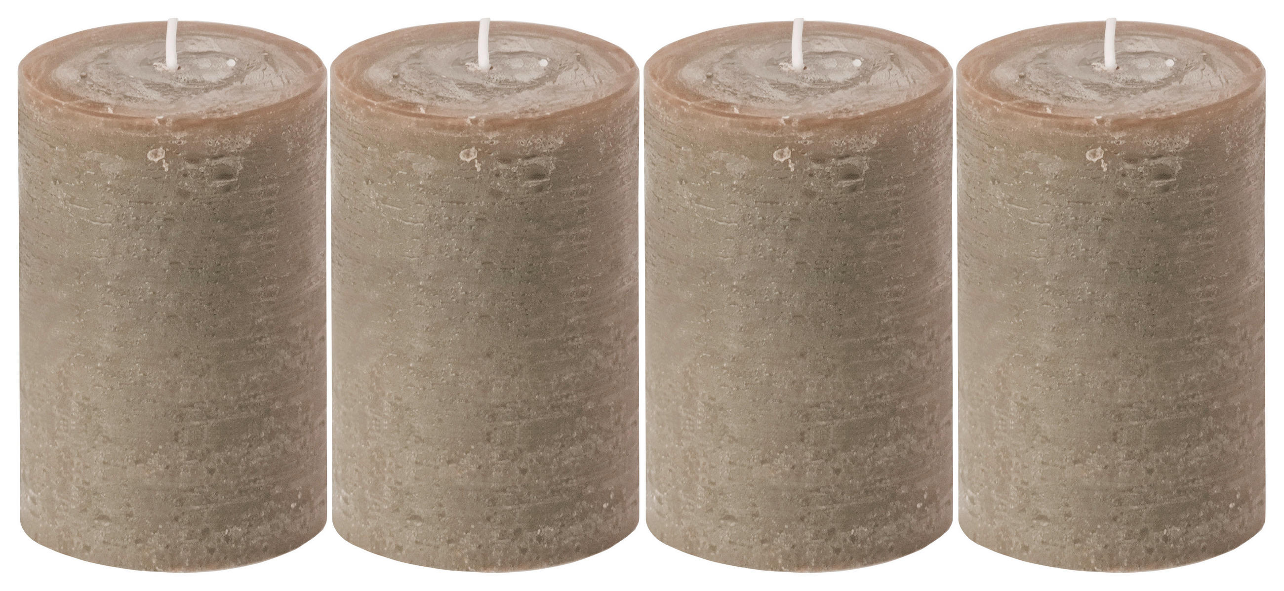 STUMPENKERZE 5,8/8 cm  - Taupe, KONVENTIONELL (5,8/8cm)