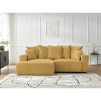 ECKSOFA Ottomane links  ATILLA Gelb Flachgewebe  - Gelb/Schwarz, MODERN, Kunststoff/Textil (149/244cm)