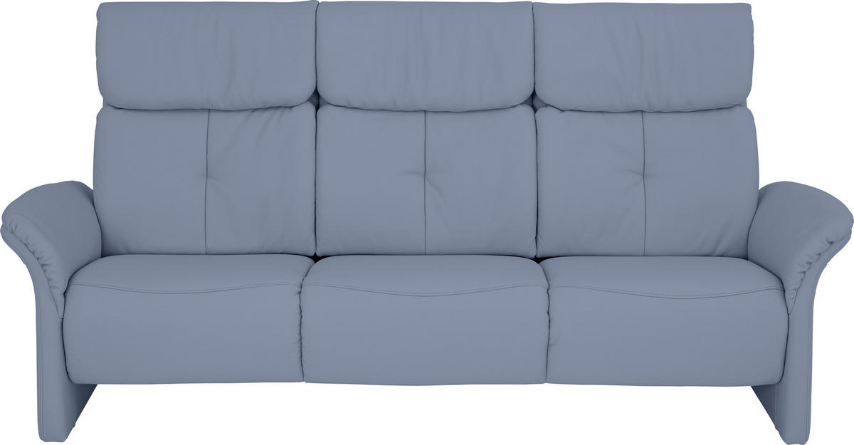 3-SITZER-SOFA Echtleder Hellblau  - Schwarz/Hellblau, KONVENTIONELL, Leder/Kunststoff (209/89/105cm) - Himolla Komfortklass