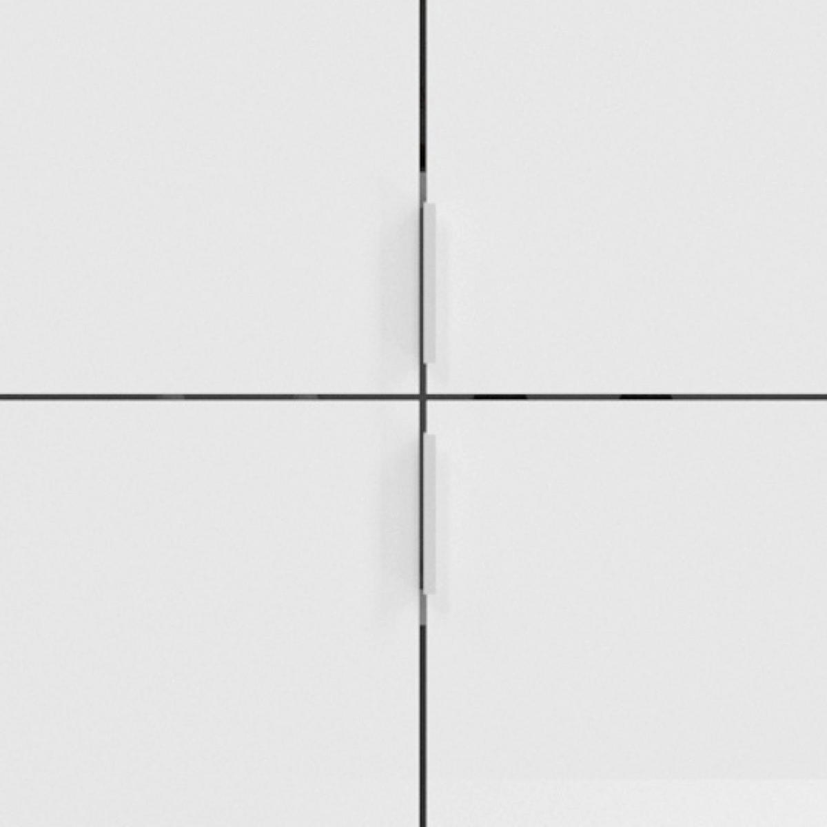 MEHRZWECKSCHRANK 65/193/37 cm  in Weiß  - Chromfarben/Weiß Hochglanz, MODERN, Holzwerkstoff/Metall (65/193/37cm) - MID.YOU