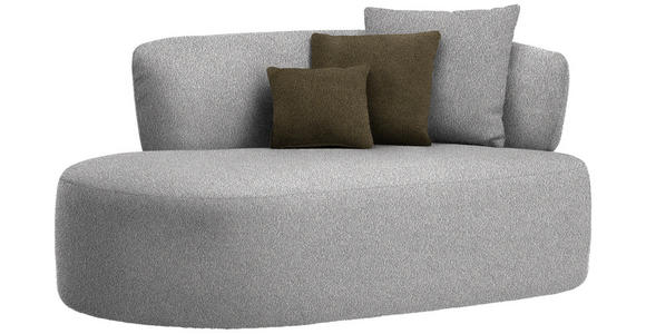 RÉCAMIERE  in Bouclé Taupe, Olivgrün  - Taupe/Schwarz, MODERN, Kunststoff/Textil (166/86/105cm) - Hom`in