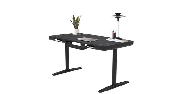 SCHREIBTISCH höhenverstellbar  - Schwarz, Design, Holzwerkstoff/Kunststoff (140/70/73-118cm) - Novel