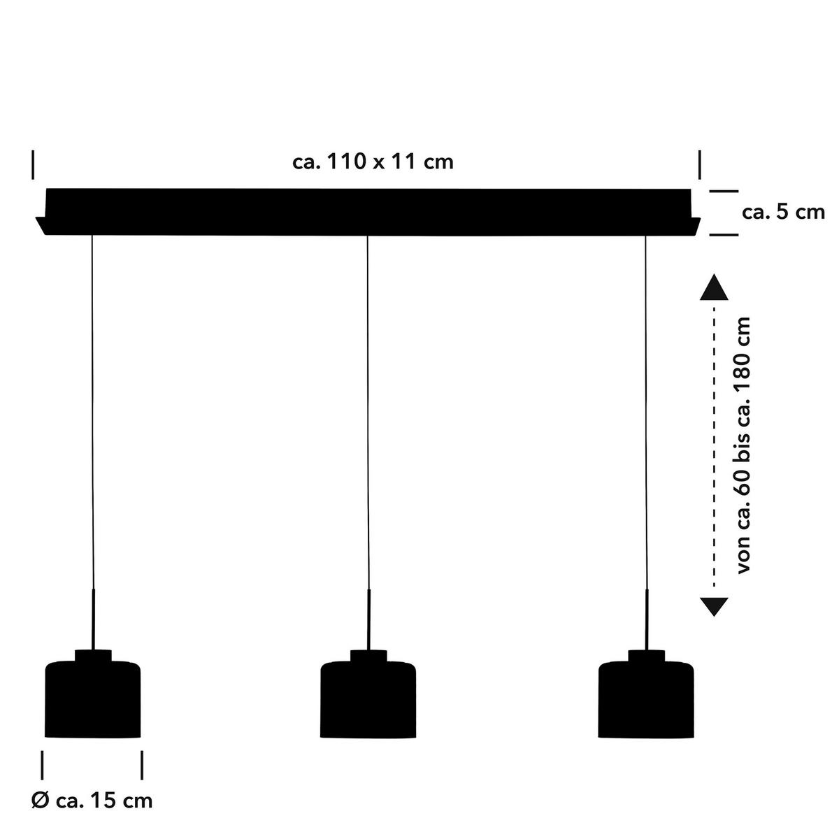 LED-HÄNGELEUCHTE 110/5/150 cm    - Anthrazit, Design, Metall (110/5/150cm) - Hell