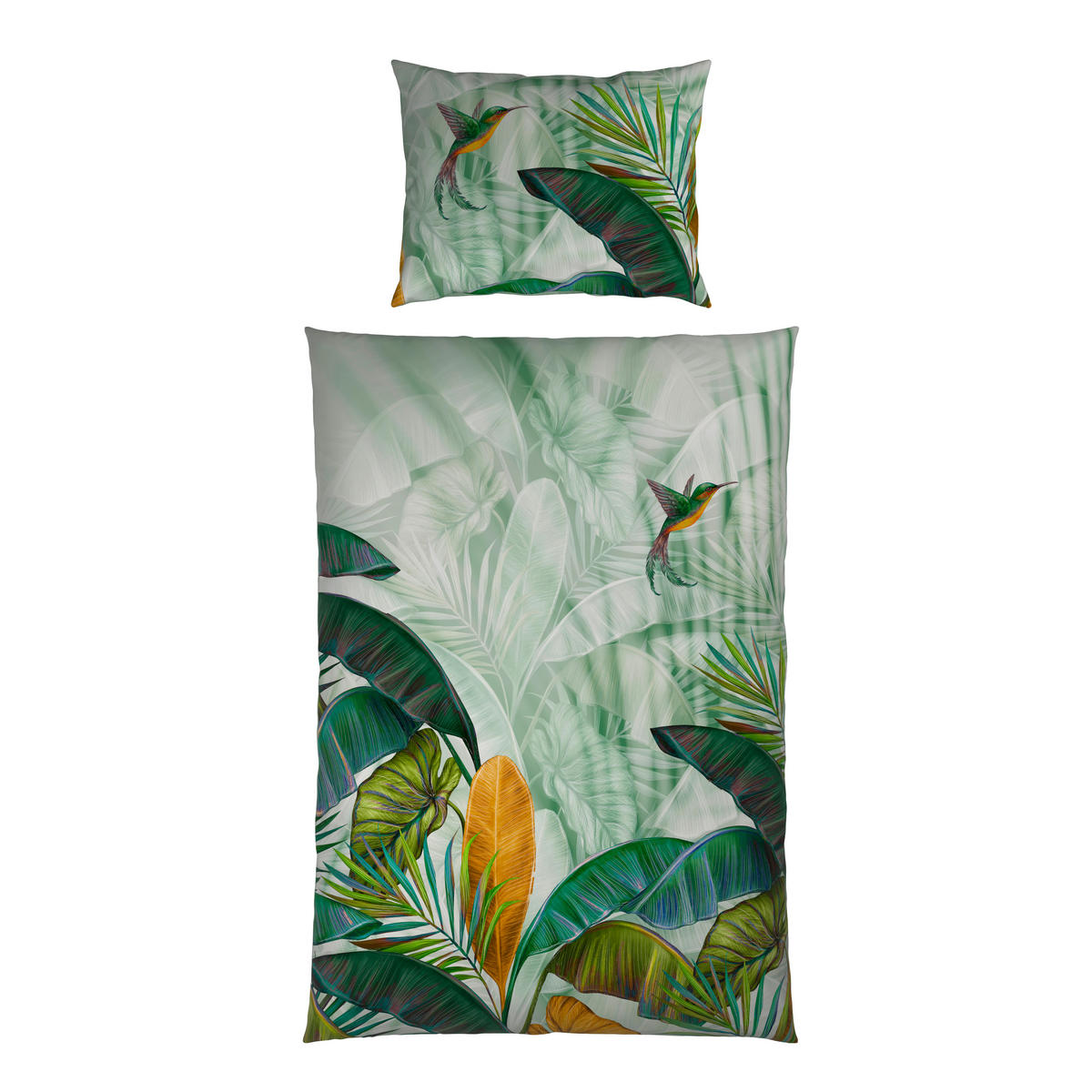 WENDEBETTWÄSCHE Satin 140/200 cm  - Grün, Textil (140/200cm) - Novel