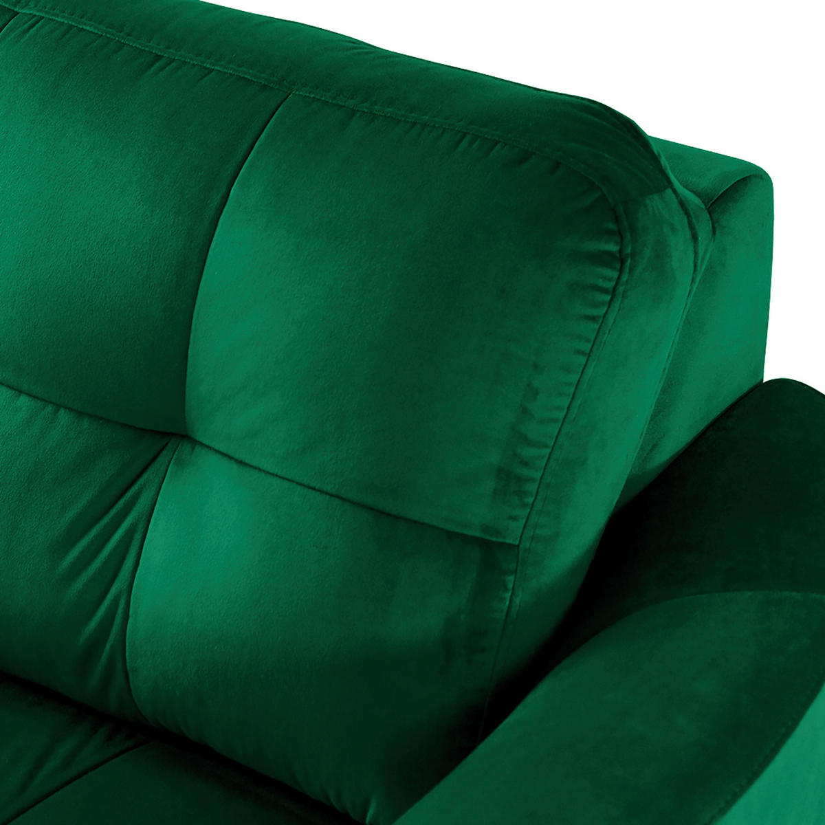 ECKSOFA Dunkelgrün Samt  - Dunkelgrün/Buchefarben, Design, Holz/Textil (190/236cm) - Livetastic