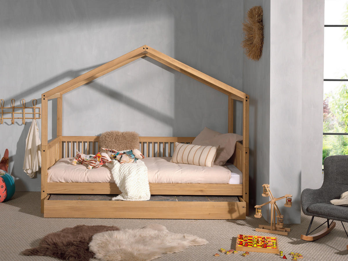 HAUSBETT Rollrost, Bettschublade 90/200 cm  in Naturfarben  - Naturfarben, MODERN, Holz/Holzwerkstoff (90/200cm) - MID.YOU