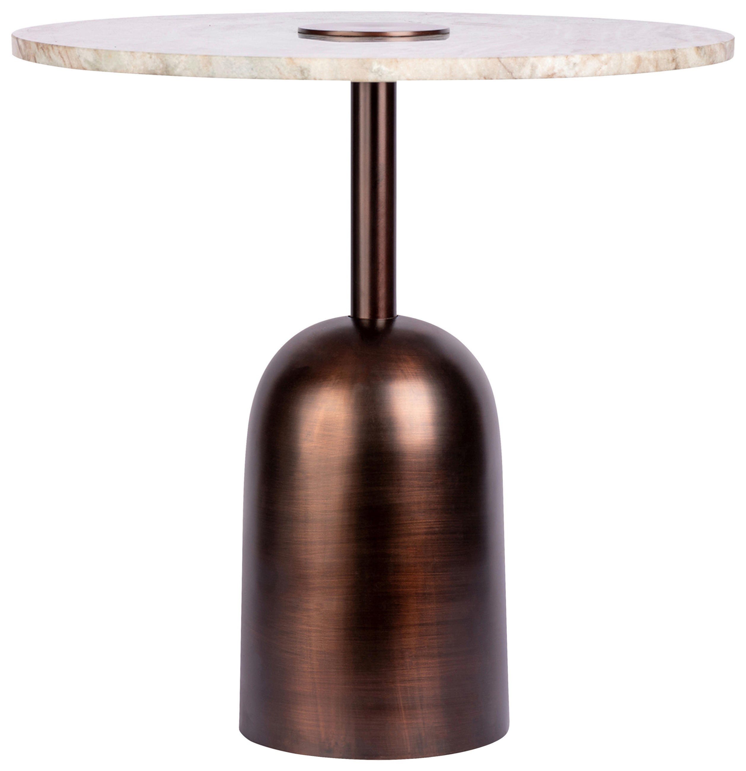 BEISTELLTISCH Braun rund  - Braun, Design, Stein/Metall (47/47cm) - Kayoom