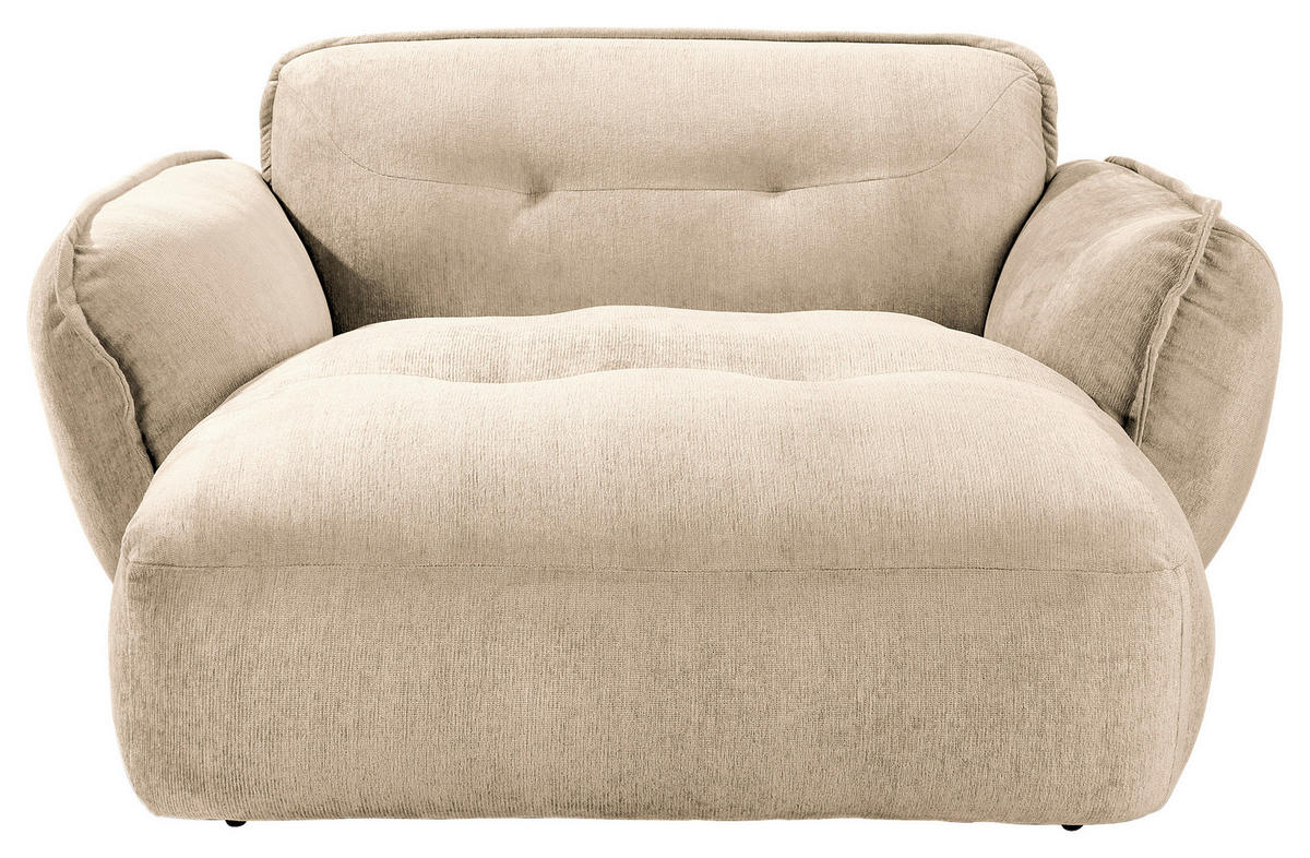 XXL-SESSEL in Chenille Creme  - Creme/Schwarz, Modern, Kunststoff/Textil (182/87/184cm) - Trendmanufaktur