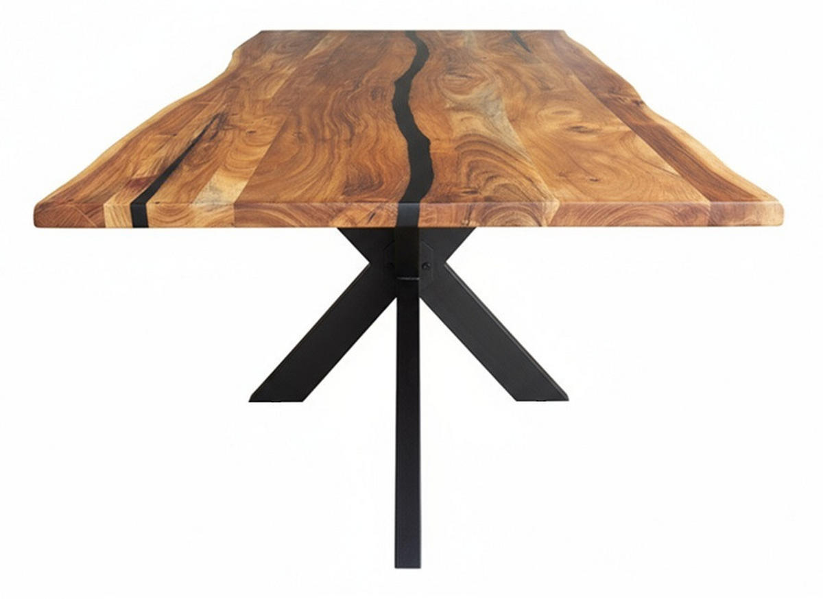 ESSTISCH in Holz 220/100/76 cm  - Schwarz/Akaziefarben, LIFESTYLE, Holz/Metall (220/100/76cm) - Livetastic