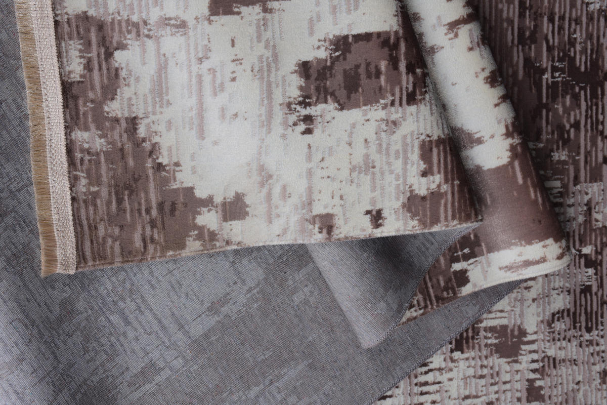 VINTAGE-TEPPICH 120/170 cm Samt Braun, Weiß  - Braun/Weiß, LIFESTYLE, Kunststoff/Textil (120/170cm)