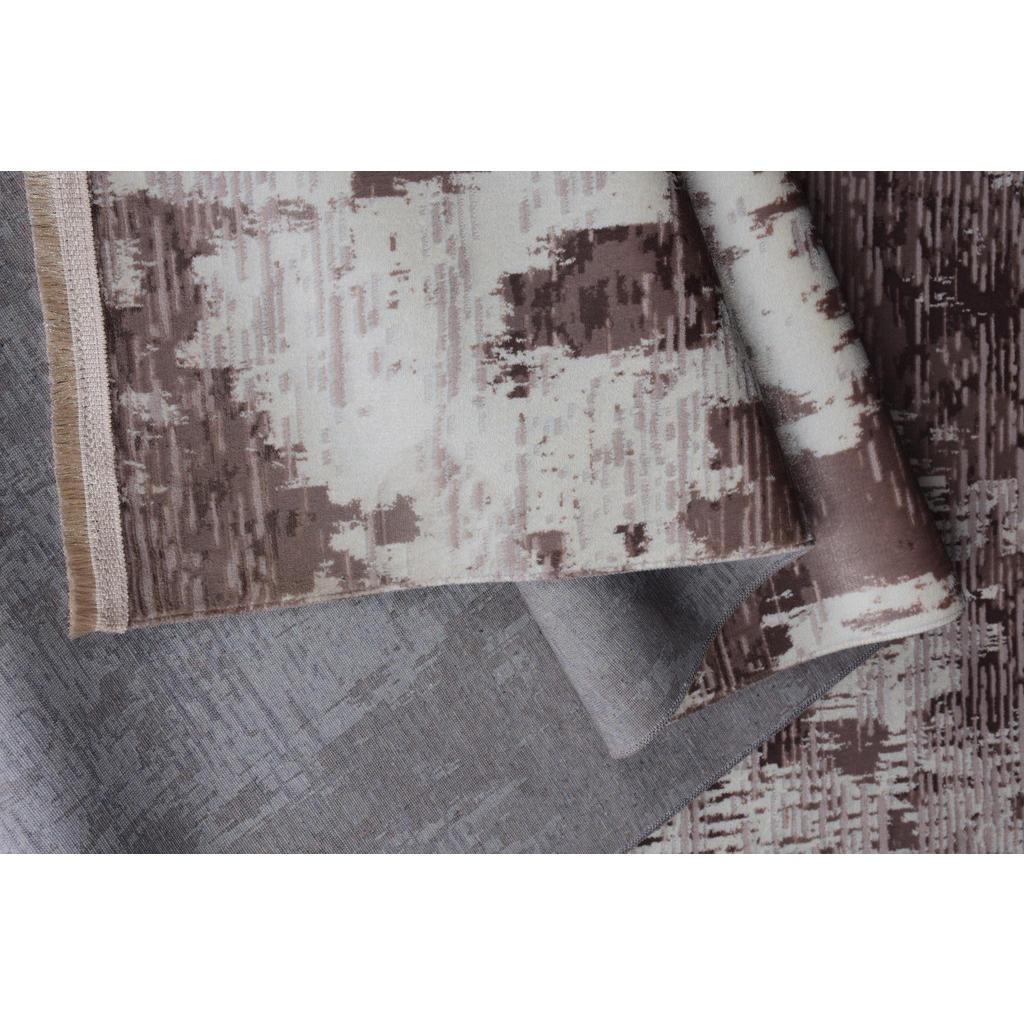 Thumbnail - Novel Vintage-Teppich Samt, Braun, Weiß, Textil, Abstraktes, rechteckig, 120x170 cm, Teppiche & Böden, Teppiche, Vintage...