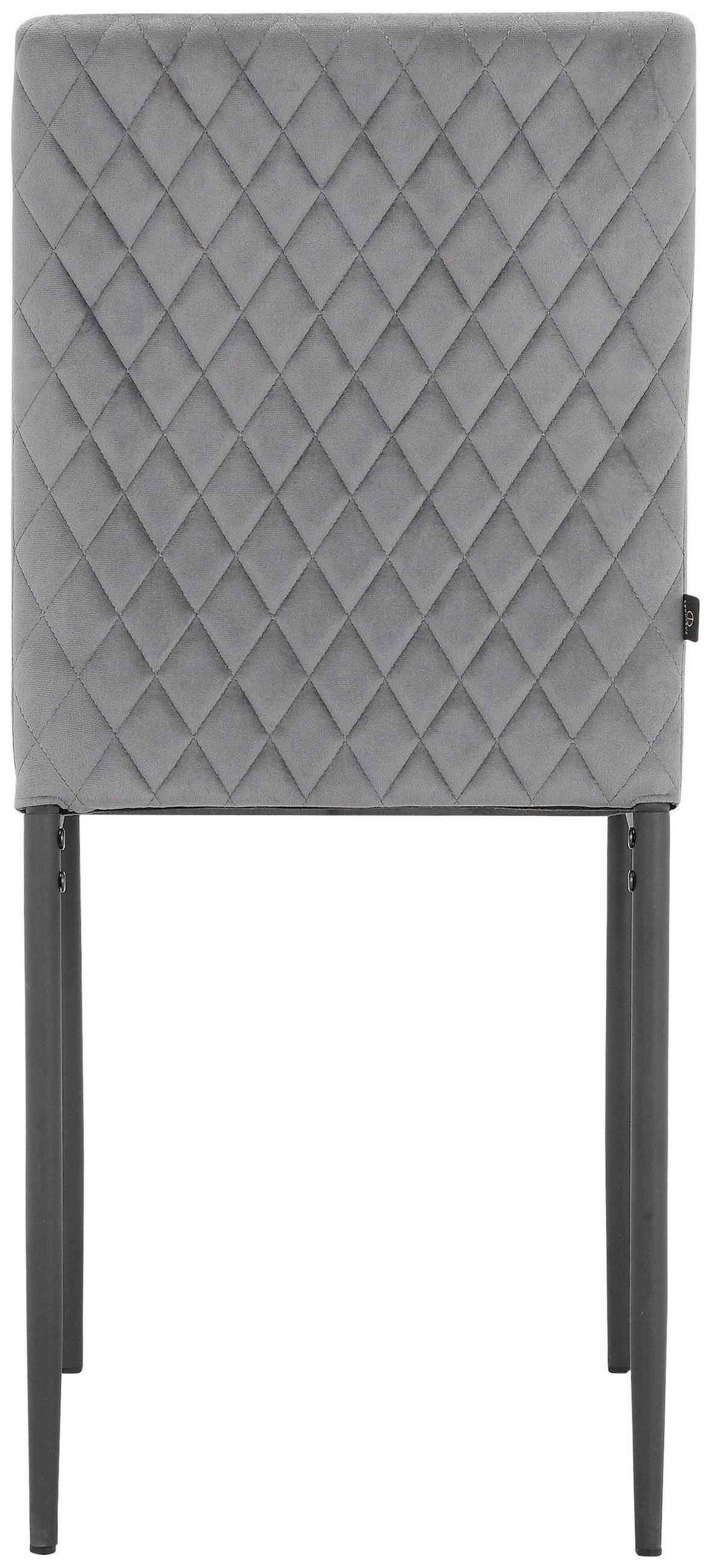 STUHL-SET 4 Stück  in Stahl Lederlook  - Anthrazit/Schwarz, Design, Textil/Metall (44/88/51cm) - MID.YOU