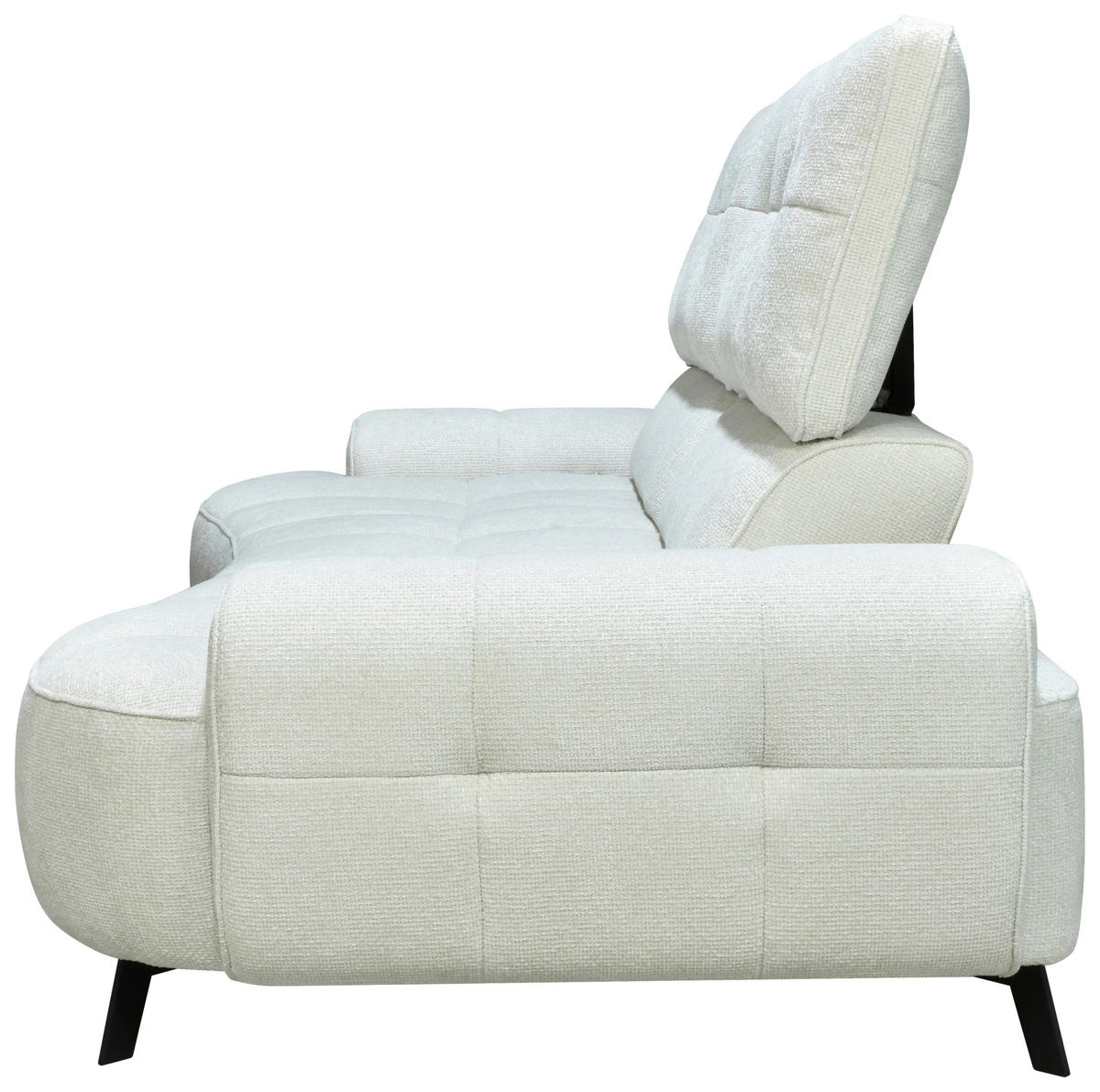 2-SITZER-SOFA Chenille Creme  - Creme/Schwarz, Design, Kunststoff/Textil (230/84/104/111/122cm) - Livetastic