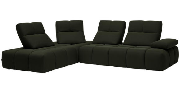 ECKSOFA in Struktur Olivgrün 233/313 cm - Schwarz/Olivgrün, Design, Kunststoff/Textil (233/313cm) - Emilio Belluti