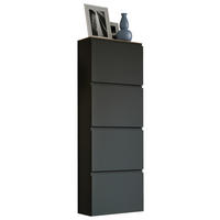 SCHUHKIPPER Gardasee  in 60/162/22 cm  - Eichefarben/Anthrazit, Design, Holzwerkstoff (60/162/22cm) - Moderano
