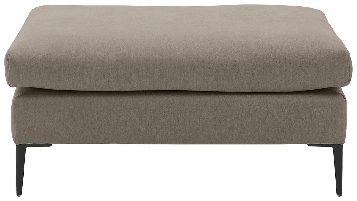 HOCKER in Textil Taupe  - Taupe/Schwarz, Modern, Textil/Metall (100/43/69cm) - Trendmanufaktur