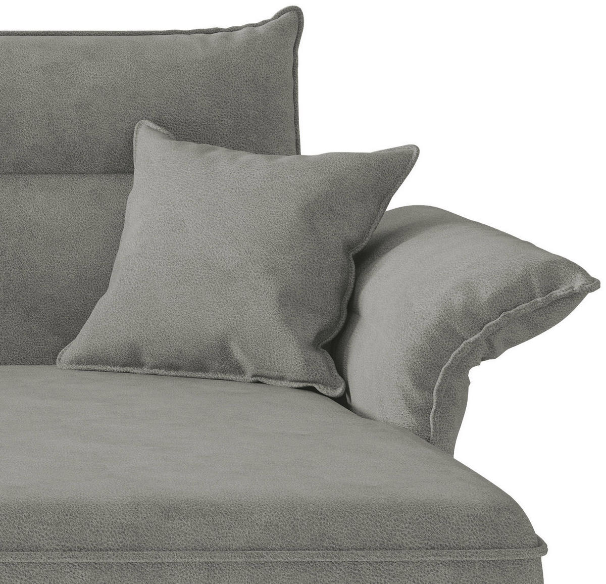 SITZGARNITUR in Flachgewebe Grau  - Edelstahlfarben/Grau, Design, Textil/Metall (265/185cm) - Livetastic