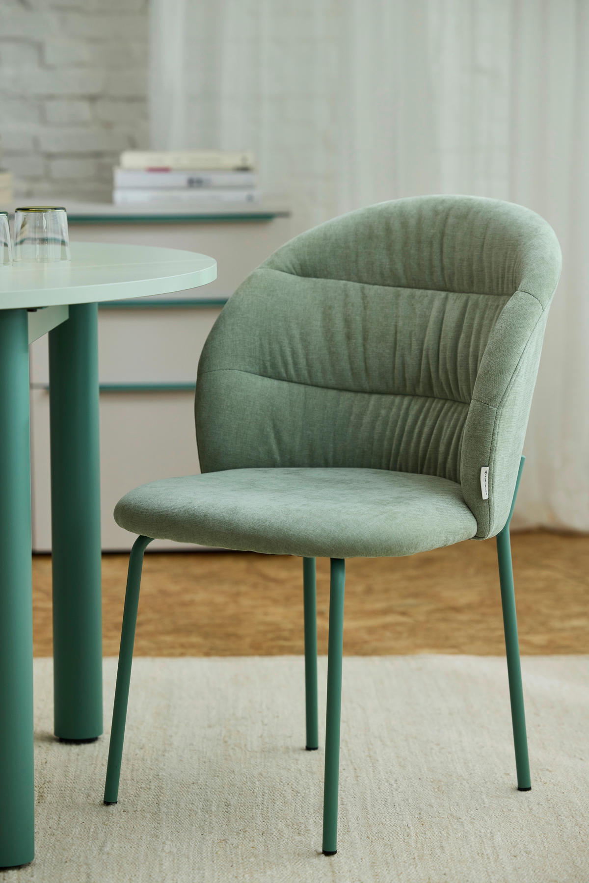 STUHL  in Stahl Chenille Metall, Textil  - Salbeigrün, Basics, Textil/Metall (51/83/59cm) - Tom Tailor