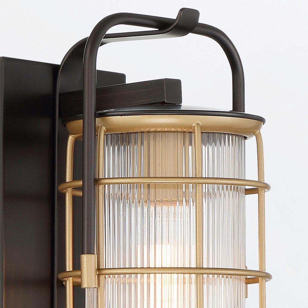 AUSSENWANDLEUCHTE - Multicolor, Konventionell, Glas/Metall (33,5/15,3/18,4cm) - Elstead Lighting
