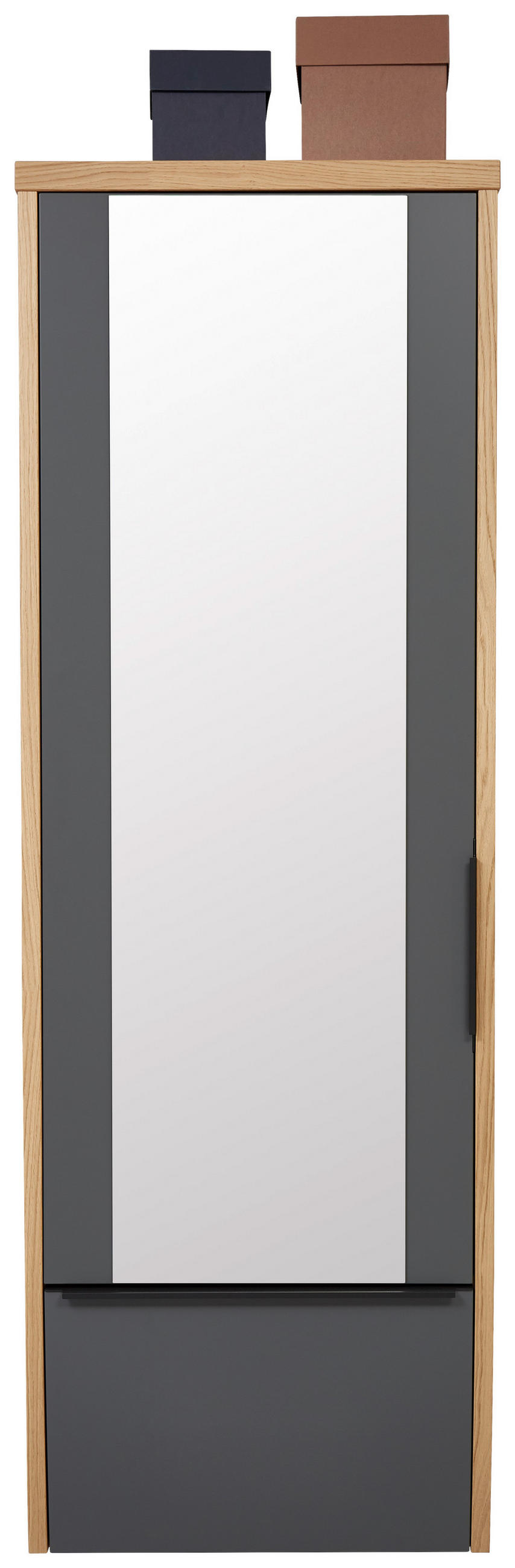 GARDEROBENSCHRANK 64/187/31 cm - Eiche Bianco/Anthrazit, Design, Glas/Holzwerkstoff (64/187/31cm) - Dieter Knoll